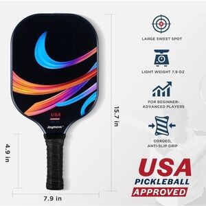 Joymove JM-A1 Fiberglass Pickleball Paddles with Colorful Swirl 2-piece Set